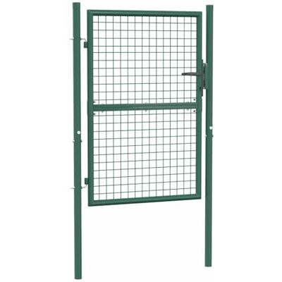 vidaXL Fence Gate Lockable Garden Patio Deck Outdoor Backyard Yard Entrance Entry Panels Barriers Fencing Doors Steel 100x125cm Green vidaXL Fence Gate Lockable Garden Patio Deck Outdoor Backyard Yard Entrance Entry Panels Barriers Fencing Doors Steel 100x125cm Green