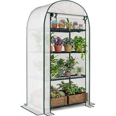 Outsunny - Mini Greenhouse 80x49x160cm - White Outsunny - Mini Greenhouse 80x49x160cm - White
