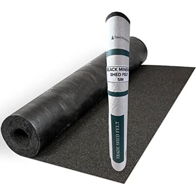 NOVECRAFTO Standard Grade Shed Roof Felt Black Mineral 16.4 x 3.2ft (5m x 1m) Durable, Long-Lasting Heavy-Duty Roofing Felt, Weatherproof Roof Covering for Summerhouses, Sheds, Kennels NOVECRAFTO Standard Grade Shed Roof Felt Black Mineral 16.4 x 3.2ft (5m x 1m) Durable, Long-Lasting Heavy-Duty Roofing Felt, Weatherproof Roof Covering for Summerhouses, Sheds, Kennels