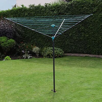 Jvl 3 Arm Powder Coated Steel Outdoor Garden Rotary Clothes Airer - Clothes Airer Jvl 3 Arm Powder Coated Steel Outdoor Garden Rotary Clothes Airer - Clothes Airer