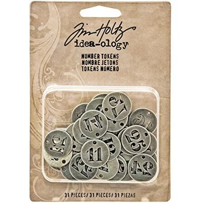 Tim Holtz Idea-ology TH93244 Antique Nickel Number Game Pieces - 31 Pieces Tim Holtz Idea-ology TH93244 Antique Nickel Number Game Pieces - 31 Pieces