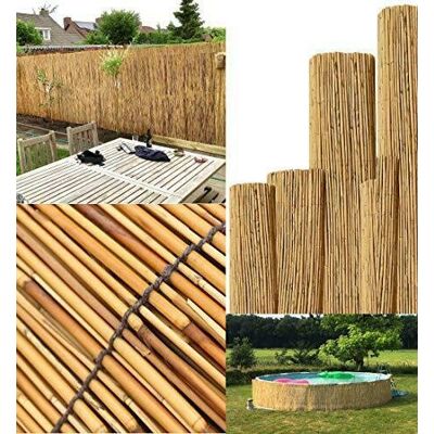 FlickBuyz Natural Peeled Reed Bamboo Garden Screening Privacy Fence Wide Panel Roll Sun Fencing (1m x 4m) FlickBuyz Natural Peeled Reed Bamboo Garden Screening Privacy Fence Wide Panel Roll Sun Fencing (1m x 4m)