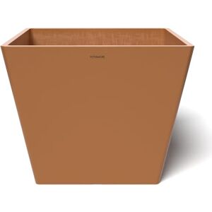 POTS&MORE Prismo 40 Pot (Diameter 40.8 cm, Square Shape, Terracotta Colour, Height 33.2 cm, Plastic Planter, for Indoor Plants) VP024003, 40 cm POTS&MORE Prismo 40 Pot (Diameter 40.8 cm, Square Shape, Terracotta Colour, Height 33.2 cm, Plastic Planter, for Indoor Plants) VP024003, 40 cm