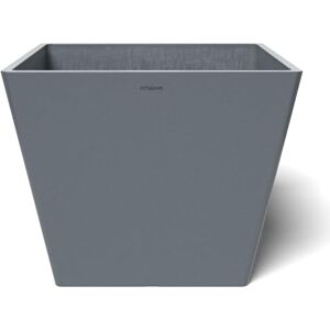 POTS&MORE Prismo 40 Pot (Diameter 40.8 cm, Square Shape, Colour Grey, Height 33.2 cm, Plastic Planter for Indoor Plants) VP024001, Gray, 40 cm POTS&MORE Prismo 40 Pot (Diameter 40.8 cm, Square Shape, Colour Grey, Height 33.2 cm, Plastic Planter for Indoor Plants) VP024001, Gray, 40 cm