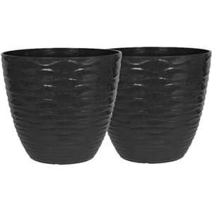 Plant Avenue Lightweight Recycled Plastic Garden Pot Planter with Drainage Holes UV Resistant & Frostproof 2 x Windermere Charcoal 38cm Plant Avenue Lightweight Recycled Plastic Garden Pot Planter with Drainage Holes UV Resistant & Frostproof 2 x Windermere Charcoal 38cm