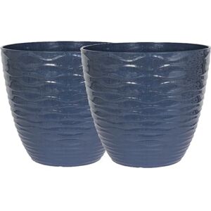 Plant Avenue Lightweight Recycled Plastic Garden Pot Planter with Drainage Holes UV Resistant & Frostproof 2 x Windermere Blue 33cm Plant Avenue Lightweight Recycled Plastic Garden Pot Planter with Drainage Holes UV Resistant & Frostproof 2 x Windermere Blue 33cm