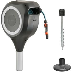 Gardena Garden and Patio Hose Box Rollup M: Weatherproof Box with roll-up Technology and 20m Hose, Irrigation of Medium-Sized Gardens with Patio, Automatic retraction, White (18615-20) Gardena Garden and Patio Hose Box Rollup M: Weatherproof Box with roll-up Technology and 20m Hose, Irrigation of Medium-Sized Gardens with Patio, Automatic retraction, White (18615-20)