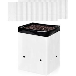YSSOA 100 Pack 3 Gallon Grow Bags, Black and White Panda Film Containers for Plant Potting Seedlings, Thick Plastic Bag for Tomato, Potato, Carrot, Taro-Garden Nursery and Rooting YSSOA 100 Pack 3 Gallon Grow Bags, Black and White Panda Film Containers for Plant Potting Seedlings, Thick Plastic Bag for Tomato, Potato, Carrot, Taro-Garden Nursery and Rooting