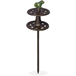 Relaxdays Hose Pipe Guide, Ground Spike Plant, Cast Iron, Frog Design, Garden Decoration, HxD: 33 x 10 cm, Brown/Green Relaxdays Hose Pipe Guide, Ground Spike Plant, Cast Iron, Frog Design, Garden Decoration, HxD: 33 x 10 cm, Brown/Green