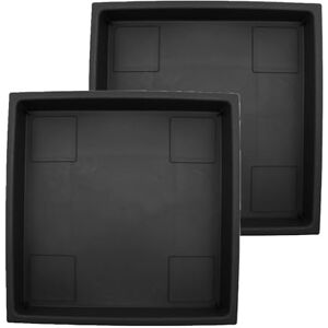 The HC Companies Accent Square Plant Saucer Durable Plastic Trays For Plants Stylish Square Tray For Water Drainage UV Resistant Planter Saucer For Indoor And Outdoor Use (11”, Black, Pack of 2) The HC Companies Accent Square Plant Saucer Durable Plastic Trays For Plants Stylish Square Tray For Water Drainage UV Resistant Planter Saucer For Indoor And Outdoor Use (11”, Black, Pack of 2)