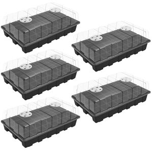gardzen 5-Set Garden Propagator Set, Seed Tray Kits with 200-Cell, Seed Starter Tray with Dome and Base 15" x 9" (40-Cell Per Tray) gardzen 5-Set Garden Propagator Set, Seed Tray Kits with 200-Cell, Seed Starter Tray with Dome and Base 15" x 9" (40-Cell Per Tray)
