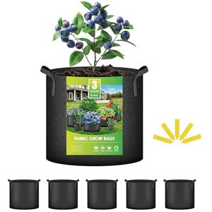 iPower Grow Bag Fabric Aeration pots Container, Black, 3 gallons iPower Grow Bag Fabric Aeration pots Container, Black, 3 gallons
