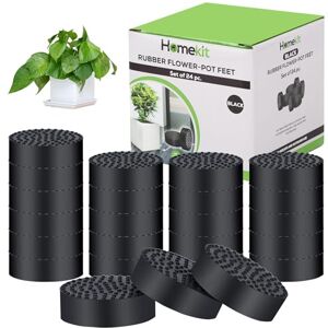 homekit Flower Pot Feet; 24 Pieces; Black; Rubber – Non-Slip Invisible Risers for Gardening Plants Indoor and Outdoor homekit Flower Pot Feet; 24 Pieces; Black; Rubber – Non-Slip Invisible Risers for Gardening Plants Indoor and Outdoor