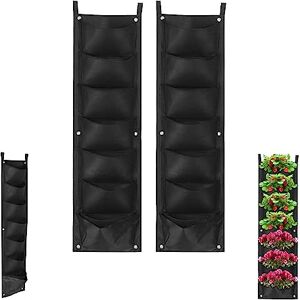 MAGIC SELECT 2x Vertical Wall Planter, 7 Pocket Plant Grow Bag, Hanging Planter for Indoor and Outdoor Mounting, Home Decoration. MAGIC SELECT 2x Vertical Wall Planter, 7 Pocket Plant Grow Bag, Hanging Planter for Indoor and Outdoor Mounting, Home Decoration.