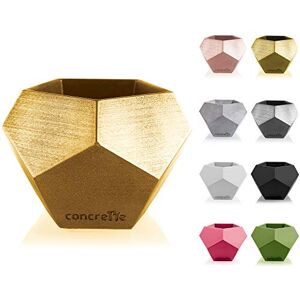CONCRETTE Flower Pot, Gold, Ø 9-15x15x12 cm CONCRETTE Flower Pot, Gold, Ø 9-15x15x12 cm