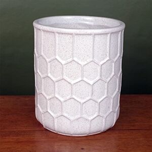 Leaf Ceramic Indoor Cachepot Planters, White Honey, 16cm Leaf Ceramic Indoor Cachepot Planters, White Honey, 16cm