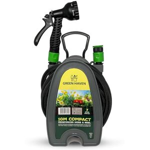 CUQOO Green Haven Garden Hose Pipe Reel – 10m / 32ft Lightweight Compact Hosepipe with 7-Pattern Spray Nozzle Gun, Easy Wind Mini Hose Reel for Small Gardens, Balconies & Outdoor Cleaning (Reinforced) CUQOO Green Haven Garden Hose Pipe Reel – 10m / 32ft Lightweight Compact Hosepipe with 7-Pattern Spray Nozzle Gun, Easy Wind Mini Hose Reel for Small Gardens, Balconies & Outdoor Cleaning (Reinforced)