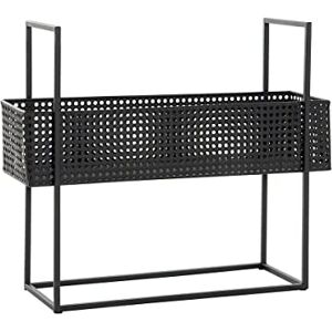 DKD Home Decor Flower Pot, Metal, Black, Estándar DKD Home Decor Flower Pot, Metal, Black, Estándar