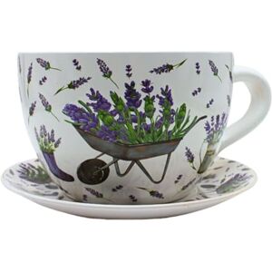 Dekohelden24 XXL Cup, Planter, Flower, Plant Pot with Ceramic Handle, Lavender, L/W/H 34 x 28 x 16 cm, 34 cm Dekohelden24 XXL Cup, Planter, Flower, Plant Pot with Ceramic Handle, Lavender, L/W/H 34 x 28 x 16 cm, 34 cm