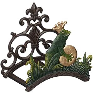 Relaxdays Hose Pipe Holder, Frog Prince, Cast Iron, Antique Look, Wall-Mounted Hanger, 23 x 24 x 15 cm, Multicoloured Relaxdays Hose Pipe Holder, Frog Prince, Cast Iron, Antique Look, Wall-Mounted Hanger, 23 x 24 x 15 cm, Multicoloured
