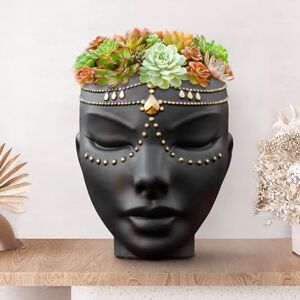 Bossa Linda Head Planter for Flat Surface & Wall Pot Heads for Plants with Wall Hook and Drainage Unique Tabletop Face Planter Pots for Indoor and Outdoor Use Serena Design, Black Bossa Linda Head Planter for Flat Surface & Wall Pot Heads for Plants with Wall Hook and Drainage Unique Tabletop Face Planter Pots for Indoor and Outdoor Use Serena Design, Black