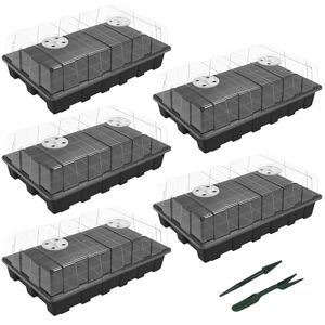 gardzen 5-Set Garden Propagator Set, Seed Tray Kits with 200-Cell, Seed Starter Tray with Dome and Base 15" x 9" (40-Cell Per Tray) gardzen 5-Set Garden Propagator Set, Seed Tray Kits with 200-Cell, Seed Starter Tray with Dome and Base 15" x 9" (40-Cell Per Tray)