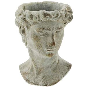The Bridge Collection Antique Style Old World Greek Statue Head Cement Face Planter Pot The Bridge Collection Antique Style Old World Greek Statue Head Cement Face Planter Pot