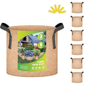iPower Fabric Containers Aeration with Nylon Handles, for Planting Vegetables, Fruits, Flowers, Tan 2022 Version, 3 Gallon iPower Fabric Containers Aeration with Nylon Handles, for Planting Vegetables, Fruits, Flowers, Tan 2022 Version, 3 Gallon