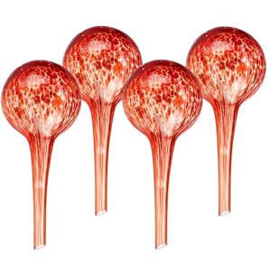 Relaxdays Watering Globes, Set of 4, Glass, Small Size, HxD: 15 x 9 cm, Balls for Automatic Irrigation on Holiday, Red Relaxdays Watering Globes, Set of 4, Glass, Small Size, HxD: 15 x 9 cm, Balls for Automatic Irrigation on Holiday, Red