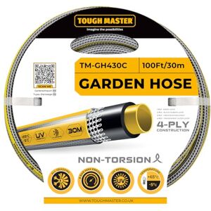 TOUGH MASTER 30M Portable Garden Hosepipe ½” 4 Layer Heavy Duty Large Outdoor Watering Hose, UV & Algae Resistant, Anti Kink Reinforced Strong Material TOUGH MASTER 30M Portable Garden Hosepipe ½” 4 Layer Heavy Duty Large Outdoor Watering Hose, UV & Algae Resistant, Anti Kink Reinforced Strong Material