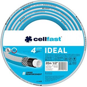 Cellfast Ideal Garden Hose, Durable, Flexible, 4-ply, Durable Cross Braid, UV and Algae Resistant, Reach Technology, 27 bar, -20/+60° Short-Term 1/2 inch, 20 m Cellfast Ideal Garden Hose, Durable, Flexible, 4-ply, Durable Cross Braid, UV and Algae Resistant, Reach Technology, 27 bar, -20/+60° Short-Term 1/2 inch, 20 m