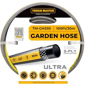 TOUGH MASTER Garden Hose 30m 100ft Heavy Duty 3 Layer Flexible Reinforcement UV & Algae Resistant Hose Pipe for Garden, Pressure Washer, Garden Water Features TOUGH MASTER Garden Hose 30m 100ft Heavy Duty 3 Layer Flexible Reinforcement UV & Algae Resistant Hose Pipe for Garden, Pressure Washer, Garden Water Features