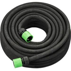 Relaxdays Drip Irrigation Hose, 25 m, Porous Tubing for Watering Flowerbeds and Hedges, Garden Soaker Hosepipe, Black, Plastic, Brass, Rubber Relaxdays Drip Irrigation Hose, 25 m, Porous Tubing for Watering Flowerbeds and Hedges, Garden Soaker Hosepipe, Black, Plastic, Brass, Rubber