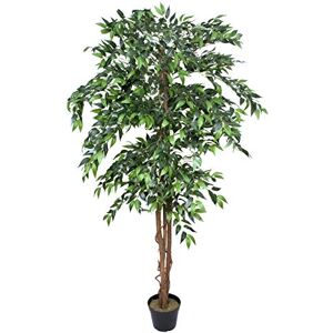 GreenBrokers Premium Artificial Ficus Weeping Fig Tree 180cm Potted Plant, green GreenBrokers Premium Artificial Ficus Weeping Fig Tree 180cm Potted Plant, green