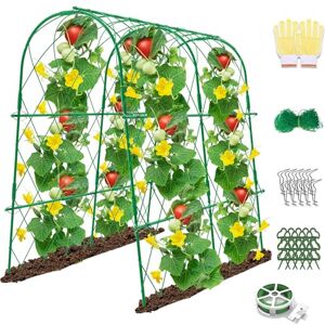 MLYKJ Cucumber Trellis for Raised Bed, 48x 48 Inch Garden Metal Arch Trellis for Climbing Plants 0utdoor,Garden Trellis with Trellis Netting for Vegetables,Fruits, Flowers, Vines, Cucumber, Tomato, Squash MLYKJ Cucumber Trellis for Raised Bed, 48x 48 Inch Garden Metal Arch Trellis for Climbing Plants 0utdoor,Garden Trellis with Trellis Netting for Vegetables,Fruits, Flowers, Vines, Cucumber, Tomato, Squash