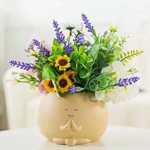 COTYNI Face Plant Pots, Succulent Pots, 5 Inch Head Planters for Indoor Plants, Cute Resin Flower Pots with Drainage Hole (Yoga) COTYNI Face Plant Pots, Succulent Pots, 5 Inch Head Planters for Indoor Plants, Cute Resin Flower Pots with Drainage Hole (Yoga)