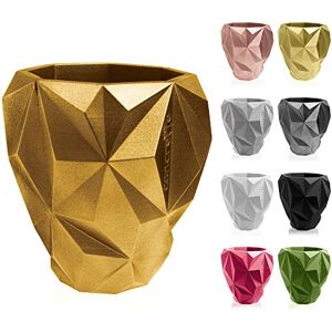 CONCRETTE Flower Pot, Gold, Ø 19-25x27x28 cm CONCRETTE Flower Pot, Gold, Ø 19-25x27x28 cm