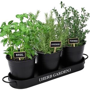 PERFNIQUE Indoor Herb Garden, Herb Garden Planter for Indoor/Outdoor, Farmhouse Plant Pots, Windowsill Herb Garden with Tray(Planter only) Window Pots PERFNIQUE Indoor Herb Garden, Herb Garden Planter for Indoor/Outdoor, Farmhouse Plant Pots, Windowsill Herb Garden with Tray(Planter only) Window Pots