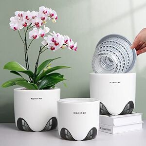 Meshpot 5 inch Orchid Pots with Holes for Repotting with Excellent Airflow, Set of 2, Double Layer Plastic Imitate Ceramic Orchid Planter, Clear Orchid Pot Match Decorative Orchid Container Meshpot 5 inch Orchid Pots with Holes for Repotting with Excellent Airflow, Set of 2, Double Layer Plastic Imitate Ceramic Orchid Planter, Clear Orchid Pot Match Decorative Orchid Container