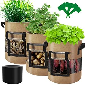 Florelf Visible Strawberry Sweet Potato Grow Bags 7 Gallon with Flap Window 3-Pack, Heavy Duty Thickened Aeration Nonwoven Fabric Pots with Handles, Come with 3-Pcs Plant Labels&Lens Hoods Florelf Visible Strawberry Sweet Potato Grow Bags 7 Gallon with Flap Window 3-Pack, Heavy Duty Thickened Aeration Nonwoven Fabric Pots with Handles, Come with 3-Pcs Plant Labels&Lens Hoods
