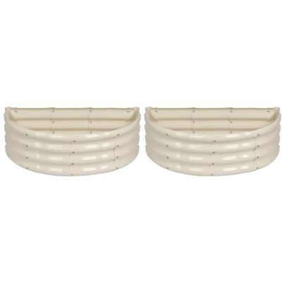 Harbour Housewares Raised Garden Bed Ivory 95 x 45cm Semi-Circle Pack of 2 Bottomless Galvanised Steel Metal Planter Box for Growing Outdoor Plants, Vegetables, Flowers and Herbs Harbour Housewares Raised Garden Bed Ivory 95 x 45cm Semi-Circle Pack of 2 Bottomless Galvanised Steel Metal Planter Box for Growing Outdoor Plants, Vegetables, Flowers and Herbs