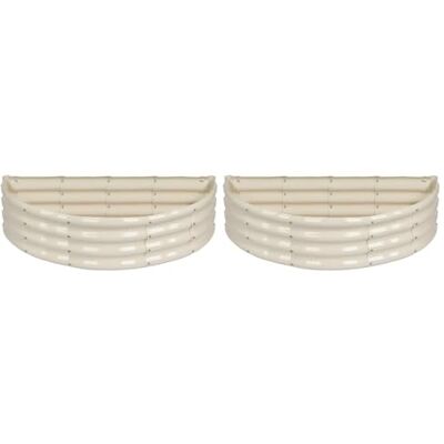 Harbour Housewares Raised Garden Bed Ivory 120 x 60cm Semi-Circle Pack of 2 Bottomless Galvanised Steel Metal Planter Box for Growing Outdoor Plants, Vegetables, Flowers and Herbs Harbour Housewares Raised Garden Bed Ivory 120 x 60cm Semi-Circle Pack of 2 Bottomless Galvanised Steel Metal Planter Box for Growing Outdoor Plants, Vegetables, Flowers and Herbs