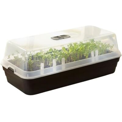 Carousel Home Seed Tray Propagator with Transparent Lid, 50x22cm Seed Starter Tray with Lid Mini Greenhouse for Seedlings, Herbs and Vegetables Carousel Home Seed Tray Propagator with Transparent Lid, 50x22cm Seed Starter Tray with Lid Mini Greenhouse for Seedlings, Herbs and Vegetables