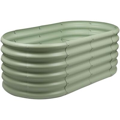 Harbour Housewares Raised Garden Bed Green 120 x 60 x 45cm Rounded Bottomless Metal Raised Bed Galvanised Steel Planter Box for Growing Outdoor Plants, Vegetables, Flowers and Herbs Harbour Housewares Raised Garden Bed Green 120 x 60 x 45cm Rounded Bottomless Metal Raised Bed Galvanised Steel Planter Box for Growing Outdoor Plants, Vegetables, Flowers and Herbs