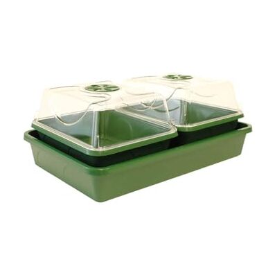 Gardening Naturally Windowsill Seed Spa Self Watering Propagator with Capillary Mat and Clear Cover for Vegetable Herb and Flower Seeds (2 Bays) Gardening Naturally Windowsill Seed Spa Self Watering Propagator with Capillary Mat and Clear Cover for Vegetable Herb and Flower Seeds (2 Bays)