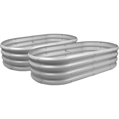 Harbour Housewares Raised Garden Bed Silver 120 x 60cm Rounded Pack of 2 Bottomless Galvanised Steel Planter Box for Growing Outdoor Plants, Vegetables, Flowers and Herbs Harbour Housewares Raised Garden Bed Silver 120 x 60cm Rounded Pack of 2 Bottomless Galvanised Steel Planter Box for Growing Outdoor Plants, Vegetables, Flowers and Herbs