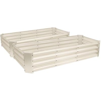 Harbour Housewares Raised Garden Bed Ivory 180 x 90cm Rectangle Pack of 2 Bottomless Metal Raised Bed Galvanised Steel Planter Box for Growing Outdoor Plants, Vegetables, Flowers and Herbs Harbour Housewares Raised Garden Bed Ivory 180 x 90cm Rectangle Pack of 2 Bottomless Metal Raised Bed Galvanised Steel Planter Box for Growing Outdoor Plants, Vegetables, Flowers and Herbs