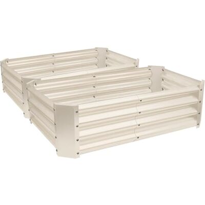 Harbour Housewares Raised Garden Bed Ivory 120 x 60cm Rectangle Pack of 2 Bottomless Metal Raised Bed Galvanised Steel Planter Box for Growing Outdoor Plants, Vegetables, Flowers and Herbs Harbour Housewares Raised Garden Bed Ivory 120 x 60cm Rectangle Pack of 2 Bottomless Metal Raised Bed Galvanised Steel Planter Box for Growing Outdoor Plants, Vegetables, Flowers and Herbs