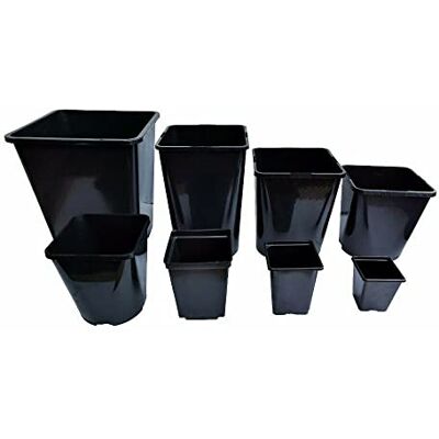 Elixir Gardens Strong Square Black Recycled Plastic Hydroponic Pots .25L / .75L / 1L / 2L / 3L / 4.5L / 5.5L / 11L Quantities 1-1000 0.25 Litre x 8 Elixir Gardens Strong Square Black Recycled Plastic Hydroponic Pots .25L / .75L / 1L / 2L / 3L / 4.5L / 5.5L / 11L Quantities 1-1000 0.25 Litre x 8