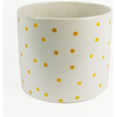 Leaf - Gold Dot - White - 18x18x15cm - Plant Pot Leaf - Gold Dot - White - 18x18x15cm - Plant Pot